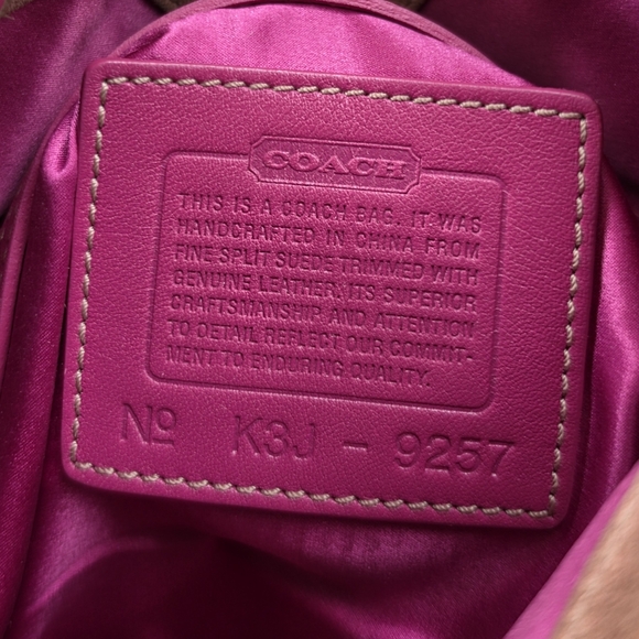 Coach Y2K Suede Fringed Poppy for Peace Pink Hippie Crossbody Hobo Bag - Picture 16 of 16